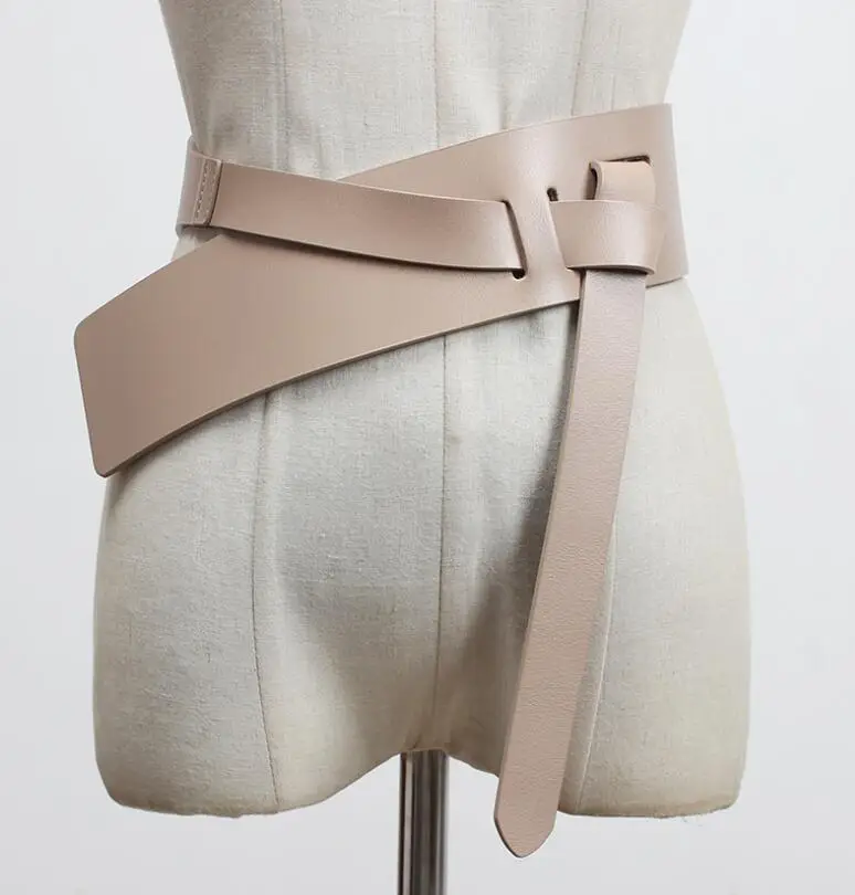 Women's Runway Fashion Genuine Leather Cummerbunds Female Dress Corsets Waistband Belts Decoration Wide Belt R3097