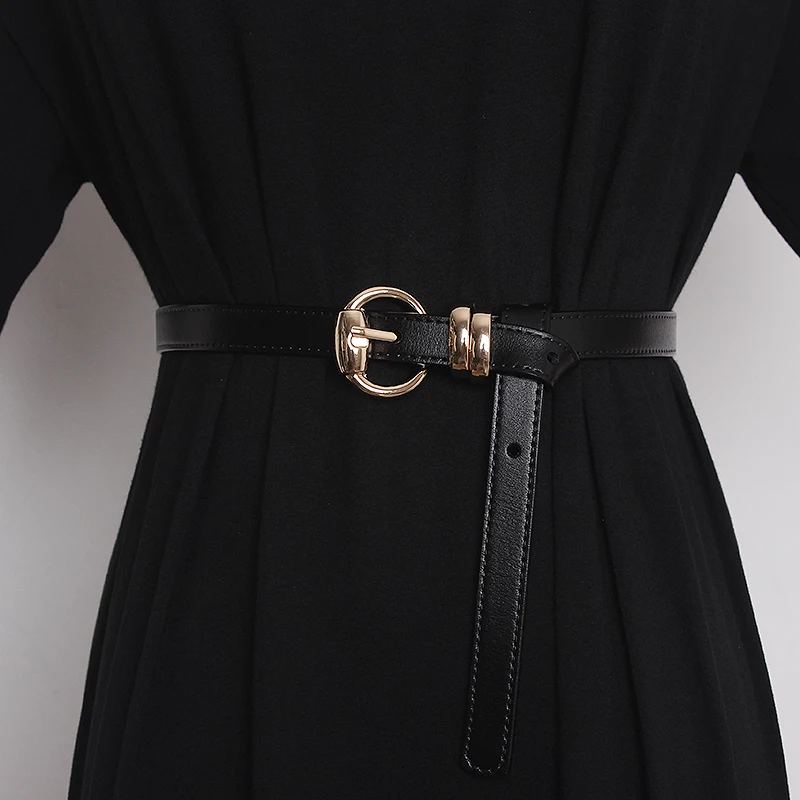Women's Runway Fashion Genuine Leather Cummerbunds Female Dress Corsets Waistband Belts Decoration Wide Belt TB2034