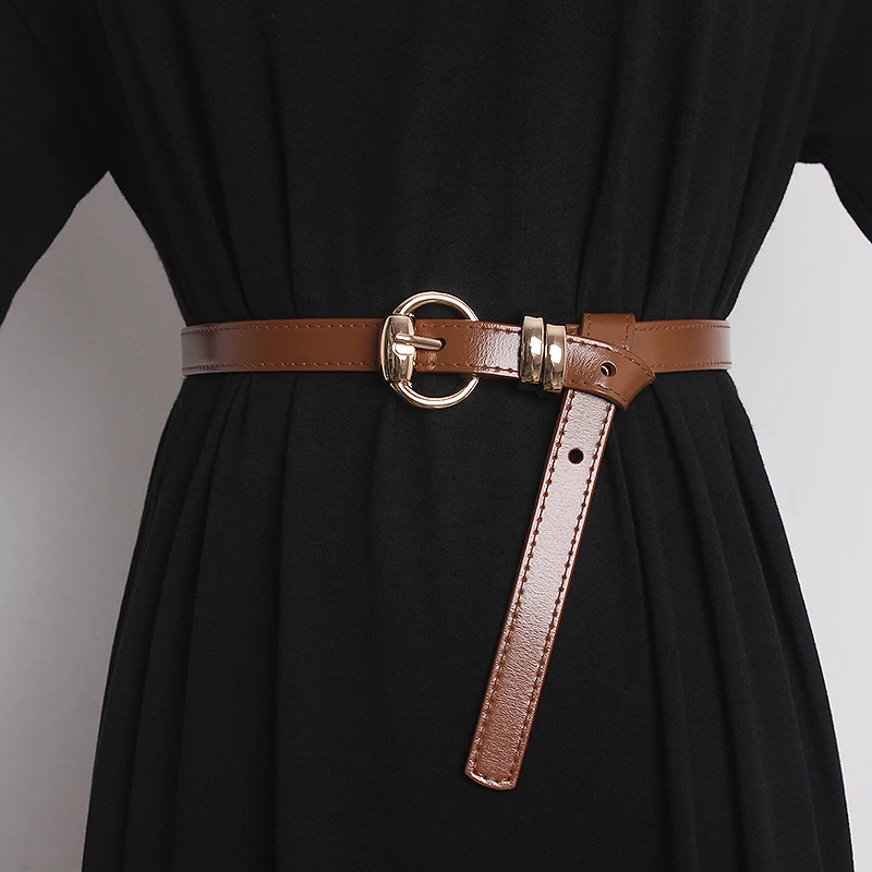 Women's Runway Fashion Genuine Leather Cummerbunds Female Dress Corsets Waistband Belts Decoration Wide Belt TB2034