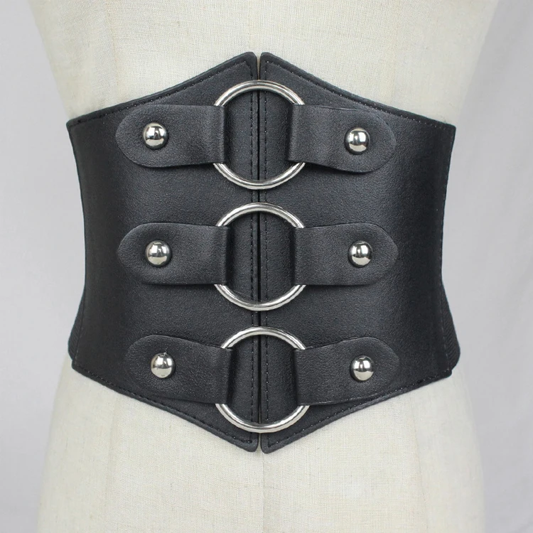 PU Leather Corset Belt, Elastic High-Waisted Girdle for Women, Slimming Body Shaper, Versatile Daily Wear Bustier Bandage