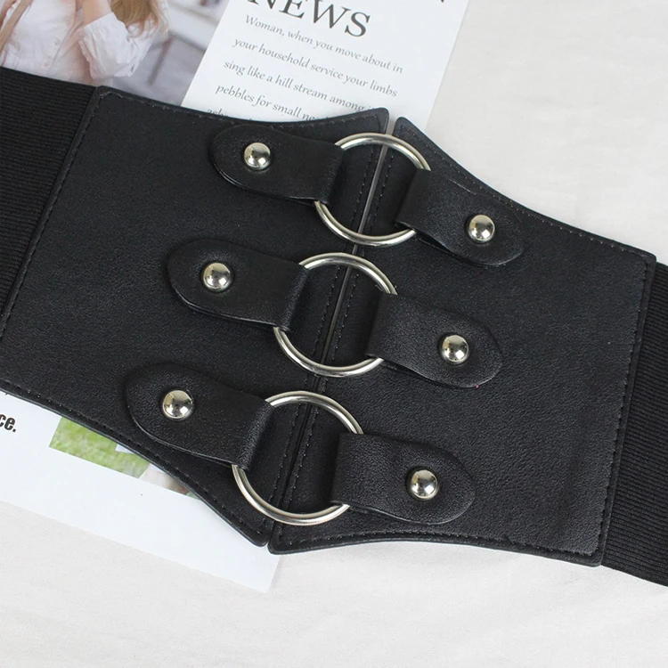 PU Leather Corset Belt, Elastic High-Waisted Girdle for Women, Slimming Body Shaper, Versatile Daily Wear Bustier Bandage