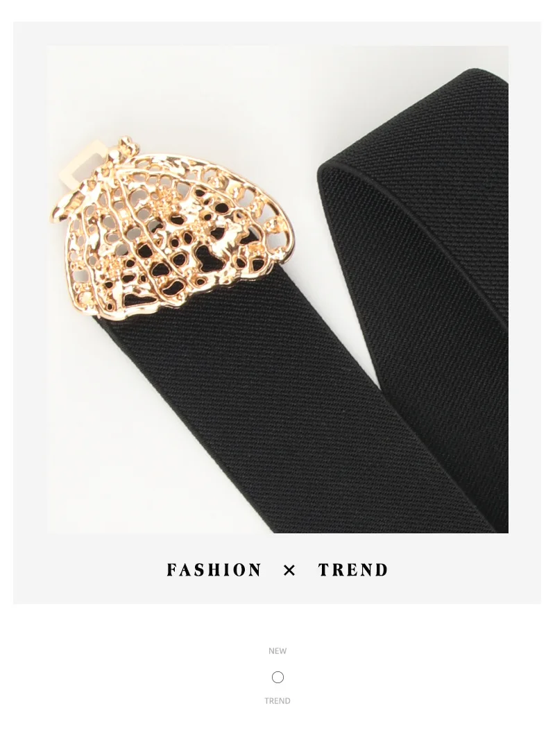 Fashion Butterfly Elastic Waistband Elegant Cummerbund Women Dress Buckle Belt Strap Waist