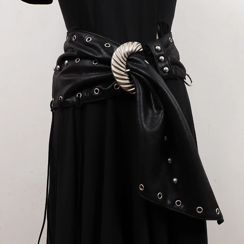DEAT Fashion Retro Tassels Waistband For Women Trendy Metal Buckle Waist Seal Female New Arrival 11A02111