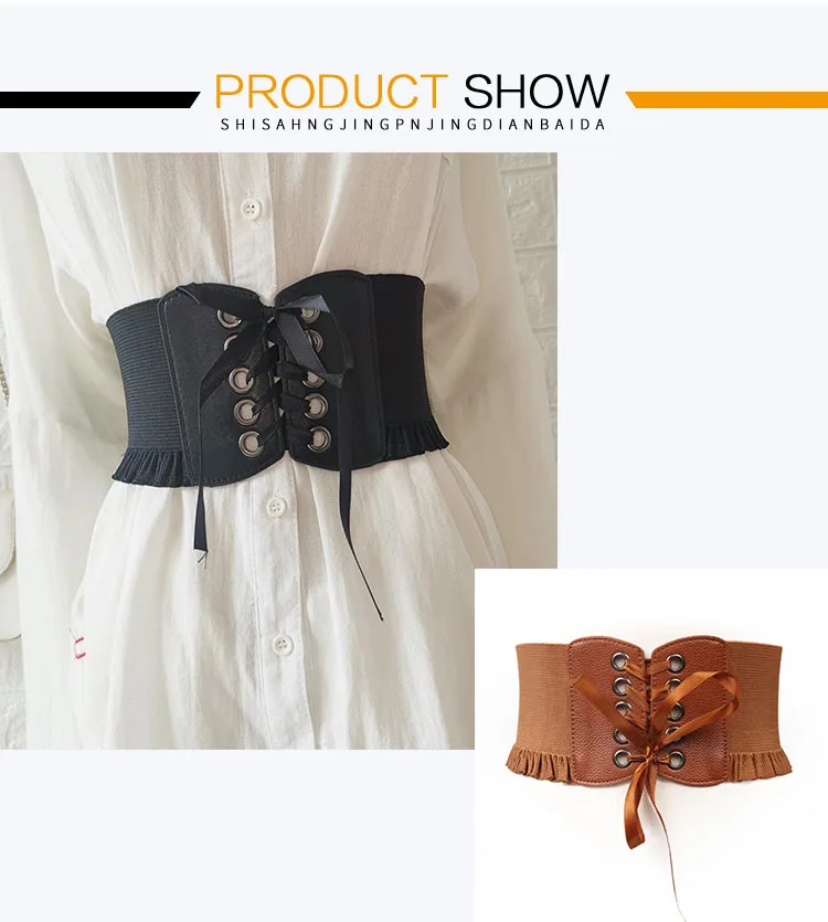 Wide Belt For Women High Quality Luxury Brand White Stretch Trouser Belts Fashion Corset Waistband Elastic Belts For WomanDT075