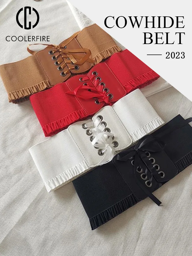 Wide Belt For Women High Quality Luxury Brand White Stretch Trouser Belts Fashion Corset Waistband Elastic Belts For WomanDT075