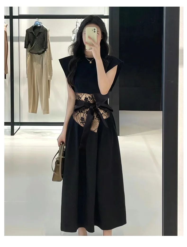 Vintage Opulent Jacquard Brocade Belt Women Oversized Bow-Tie Wide Cinch - Chic Belt for Pants Dress Layering Luxury Essential