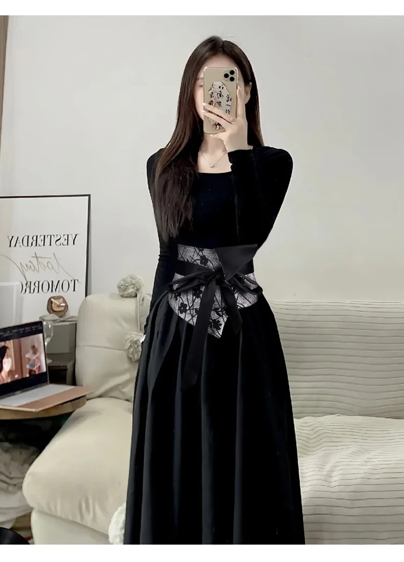 Vintage Opulent Jacquard Brocade Belt Women Oversized Bow-Tie Wide Cinch - Chic Belt for Pants Dress Layering Luxury Essential