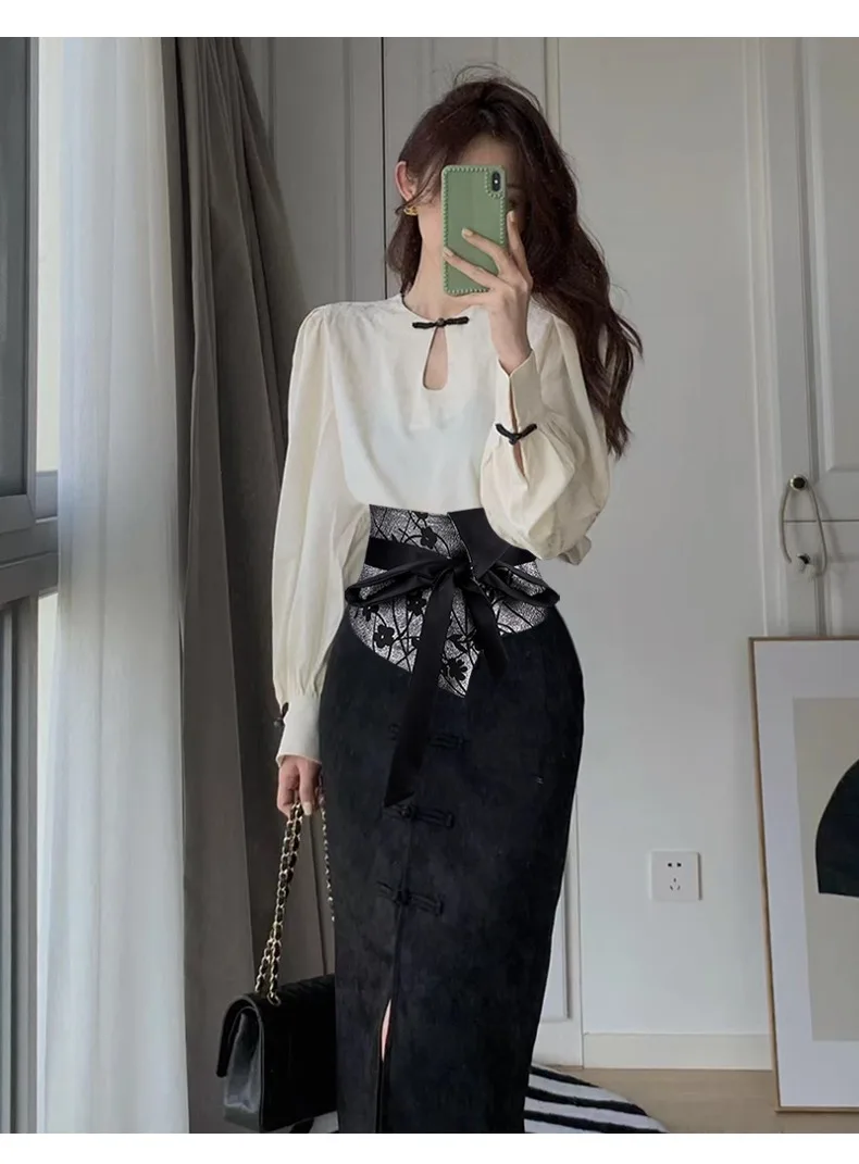 Vintage Opulent Jacquard Brocade Belt Women Oversized Bow-Tie Wide Cinch - Chic Belt for Pants Dress Layering Luxury Essential