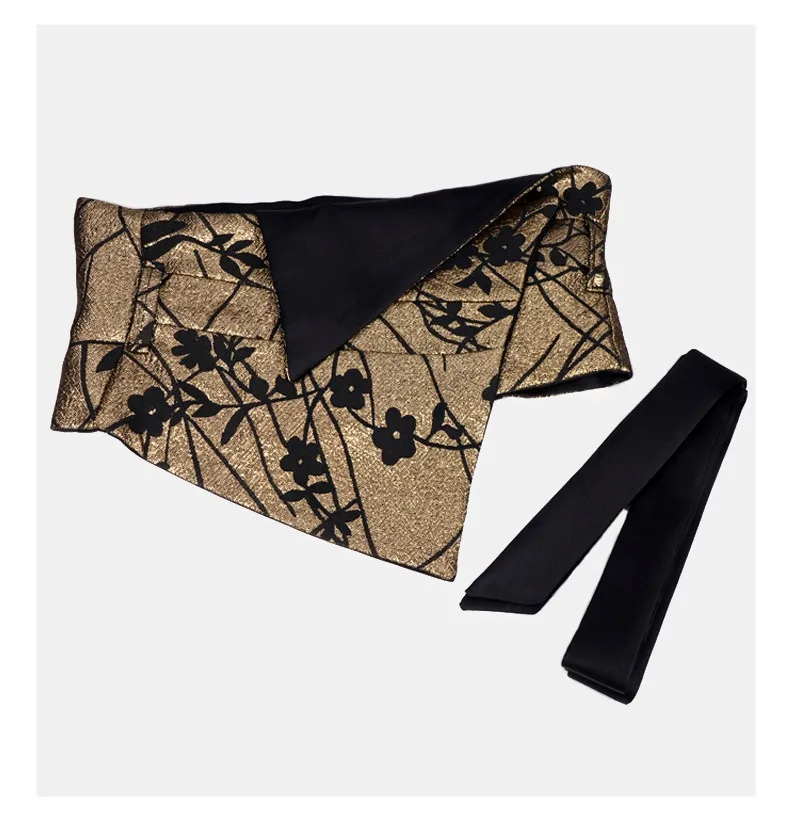 Vintage Opulent Jacquard Brocade Belt Women Oversized Bow-Tie Wide Cinch - Chic Belt for Pants Dress Layering Luxury Essential