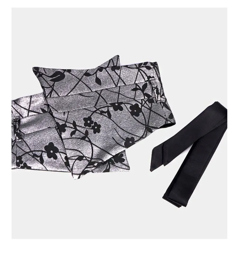 Vintage Opulent Jacquard Brocade Belt Women Oversized Bow-Tie Wide Cinch - Chic Belt for Pants Dress Layering Luxury Essential