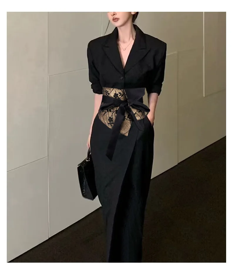 Vintage Opulent Jacquard Brocade Belt Women Oversized Bow-Tie Wide Cinch - Chic Belt for Pants Dress Layering Luxury Essential
