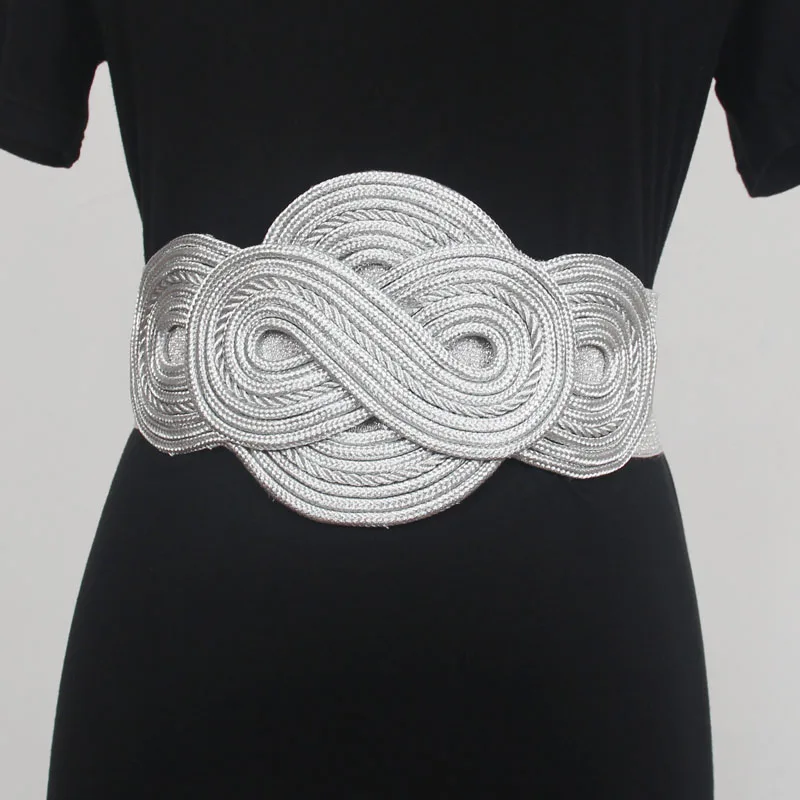 Women's Runway Fashion Vintage Elastic Cummerbunds Female Dress Corsets Waistband Belts Decoration Wide Belt R1939