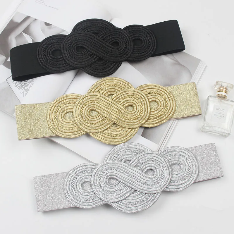Women's Runway Fashion Vintage Elastic Cummerbunds Female Dress Corsets Waistband Belts Decoration Wide Belt R1939