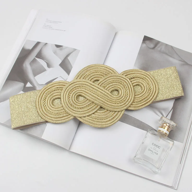 Women's Runway Fashion Vintage Elastic Cummerbunds Female Dress Corsets Waistband Belts Decoration Wide Belt R1939