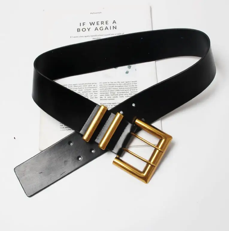 Women's Fashion Vintage Genuine Leather Cummerbunds Female Dress Corsets Waistband Belts Decoration Wide Belt R3095