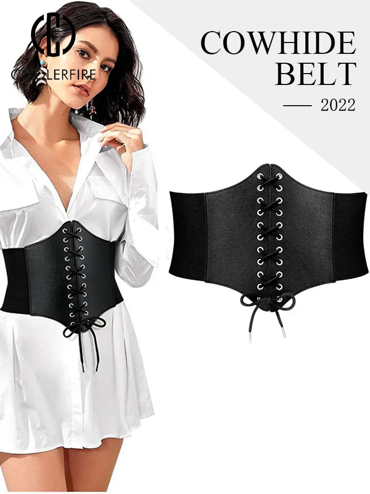Women Corset Belt Cummerbunds Elastic Waist Wide Belts Fashion Casual Luxury Brand Dress Lace Up Loose Tight Chest Waist AL101