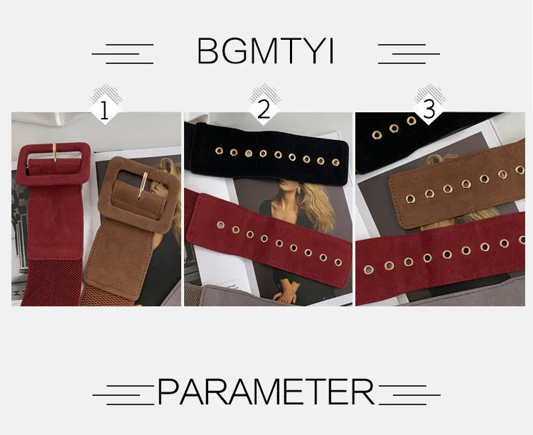 Women's Elastic Belt Fashion Corset High Quality Wide Belts For Woman Waistband Luxury Brand Dress Stretch Trouser Belts DT076