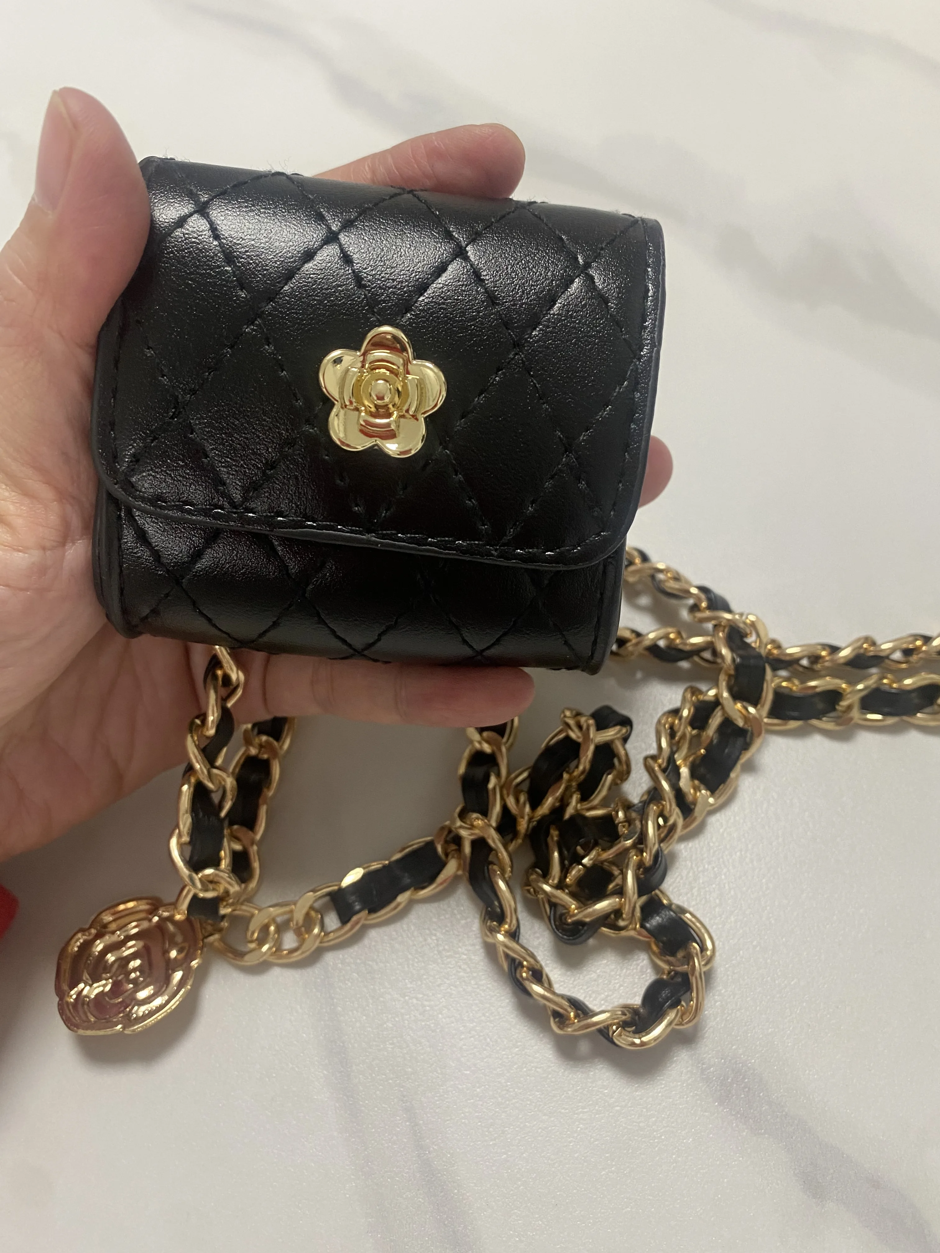 Women's Fashion PU Leather Chain Bag Cummerbunds Female Dress Corsets Waistband Belts Decoration Narrow Belt R2226