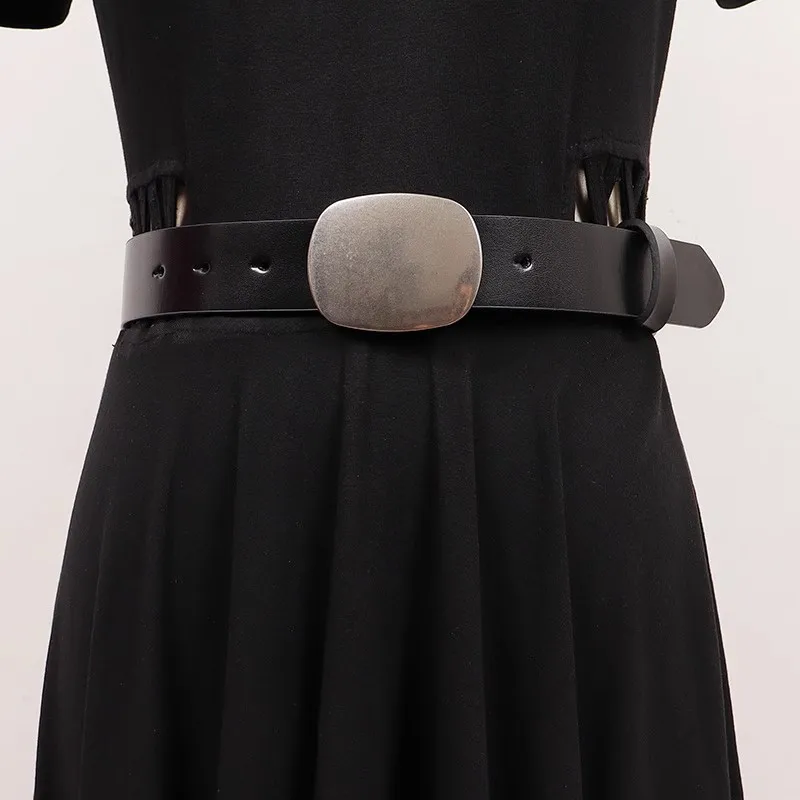 Women's Runway Fashion Genuine Leather Cummerbunds Female Dress Corsets Waistband Belts Decoration Wide Belt R1085