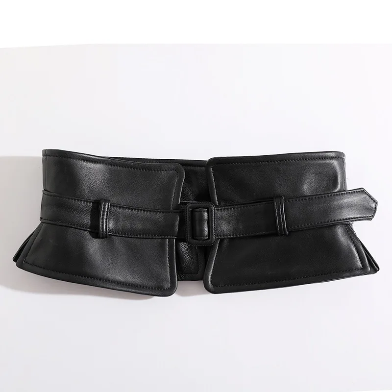 100% Genuine Leather Waistband for Women Versatile Slim-Fitting Dress Girdle Sweater Decoration suede belt