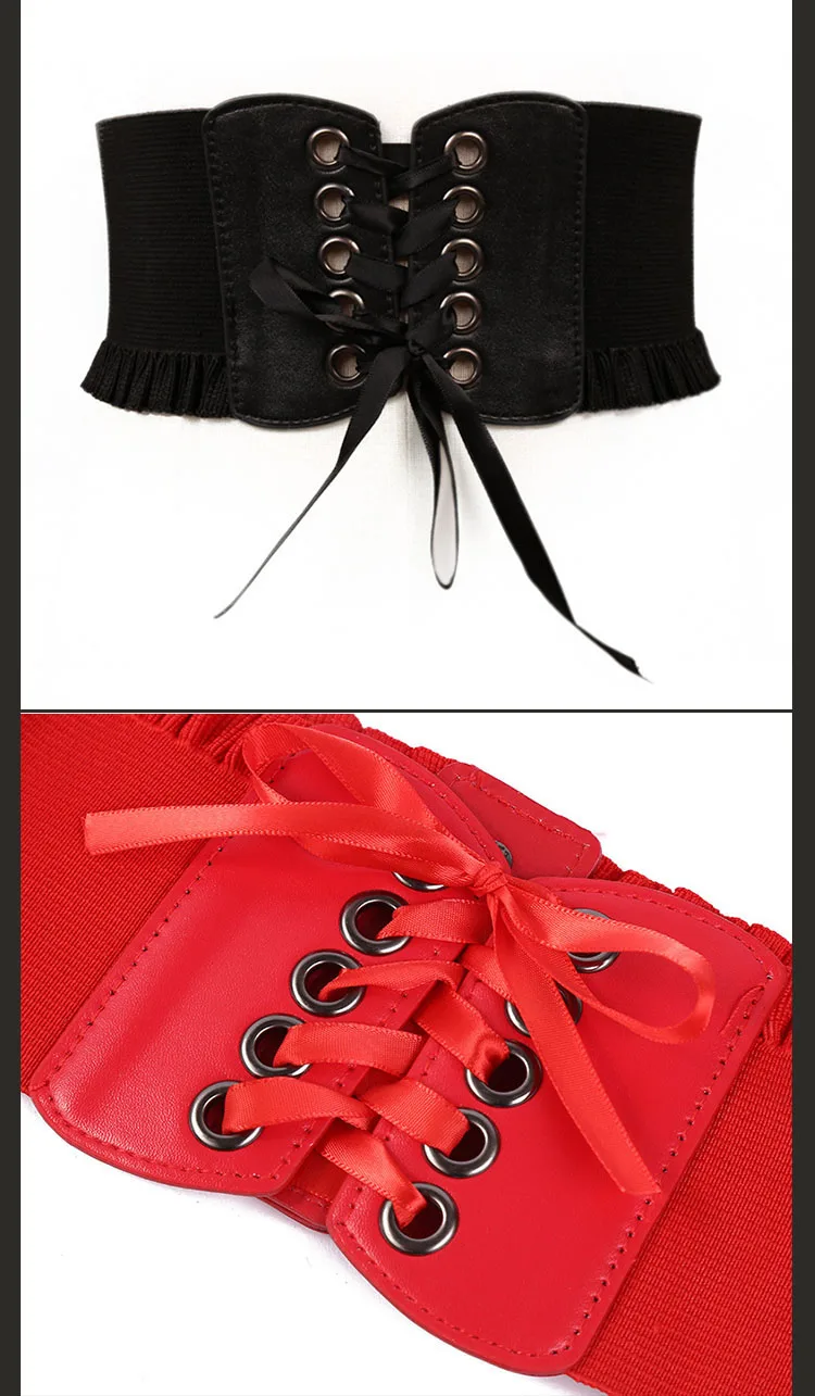 Wide Belt For Women High Quality Luxury Brand White Stretch Trouser Belts Fashion Corset Waistband Elastic Belts For WomanDT075