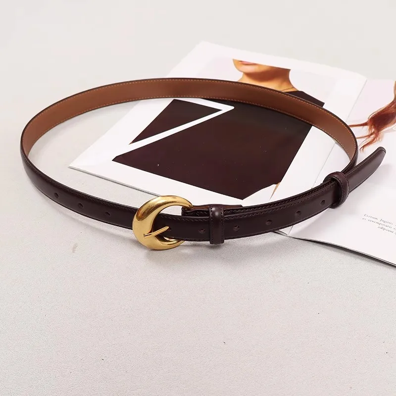 Women's Fashion Vintage Gold Buckle Genuine Leather Cummerbunds Female Dress Corsets Waistband Belts Decoration Wide Belt R2243