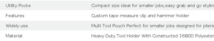 Small Tool Pouch with Belt Clip,Small Tool Holder Pouch, Min Work Organizer Tool Holster and Knife Holder with Hammer Holder