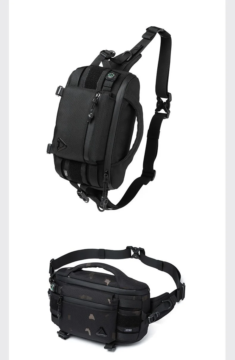 OZUKO Men's Waist Pack Outdoor Multi-functional Tactical Sports Waterproof Men's Senior Chest Bag Crossbody Bag