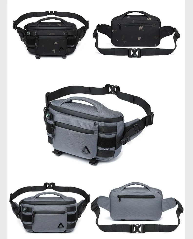 OZUKO Men's Waist Pack Outdoor Multi-functional Tactical Sports Waterproof Men's Senior Chest Bag Crossbody Bag