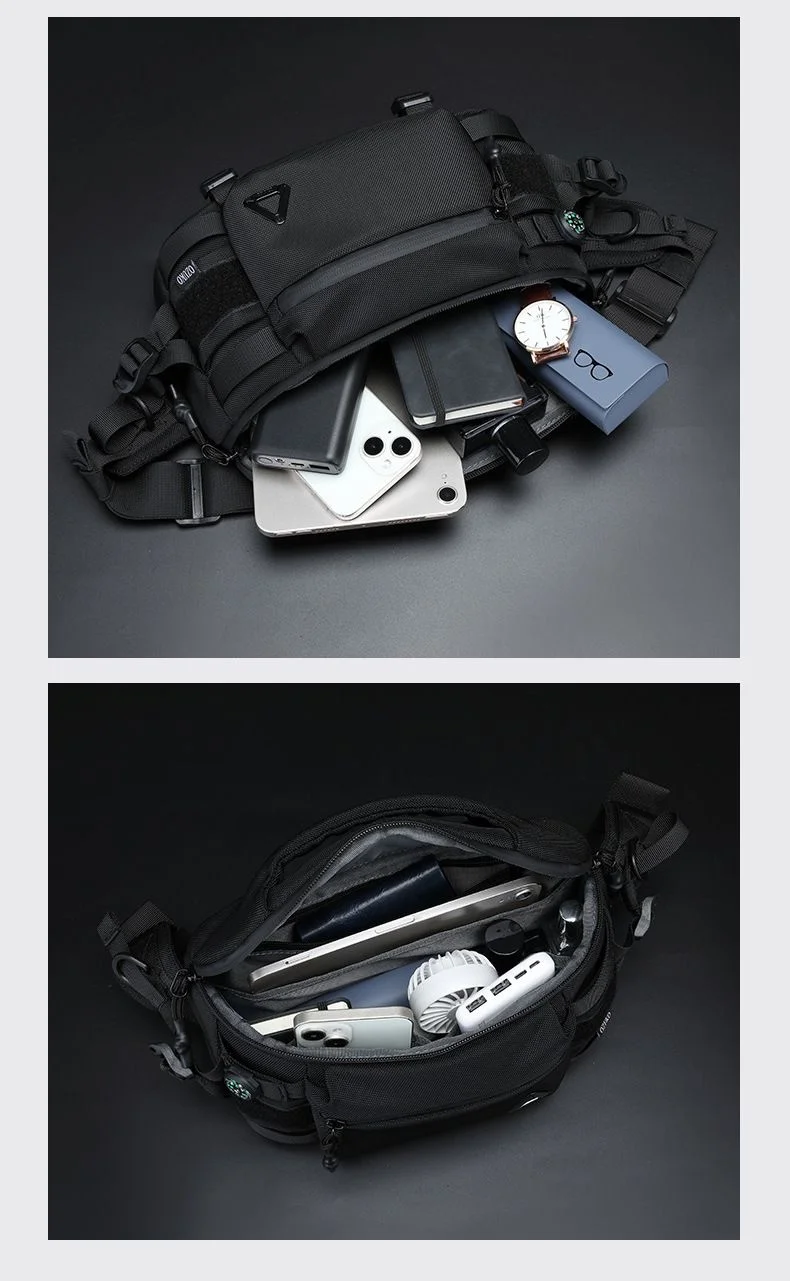OZUKO Men's Waist Pack Outdoor Multi-functional Tactical Sports Waterproof Men's Senior Chest Bag Crossbody Bag