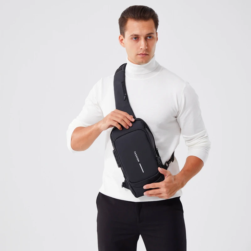 New Brand Designer Men Crossbody Bag PU Leather Classic Anti-Theft Shoulder Bag Chest Bag Multifunctional for Men
