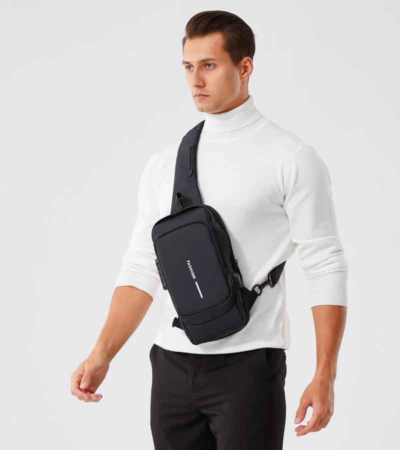 New Brand Designer Men Crossbody Bag PU Leather Classic Anti-Theft Shoulder Bag Chest Bag Multifunctional for Men