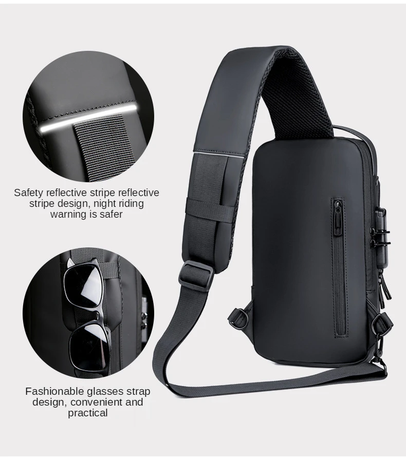 New Brand Designer Men Crossbody Bag PU Leather Classic Anti-Theft Shoulder Bag Chest Bag Multifunctional for Men
