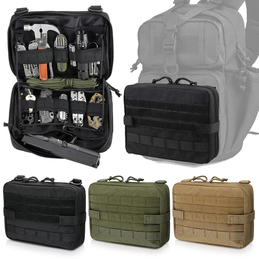 Tactical MOLLE Multi-Function Management Bag EDC Medical Kit Attachment Small Gear Tool Organizer for Hiking, Hunting, Fishing a