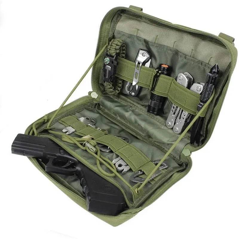 Tactical MOLLE Multi-Function Management Bag EDC Medical Kit Attachment Small Gear Tool Organizer for Hiking, Hunting, Fishing a