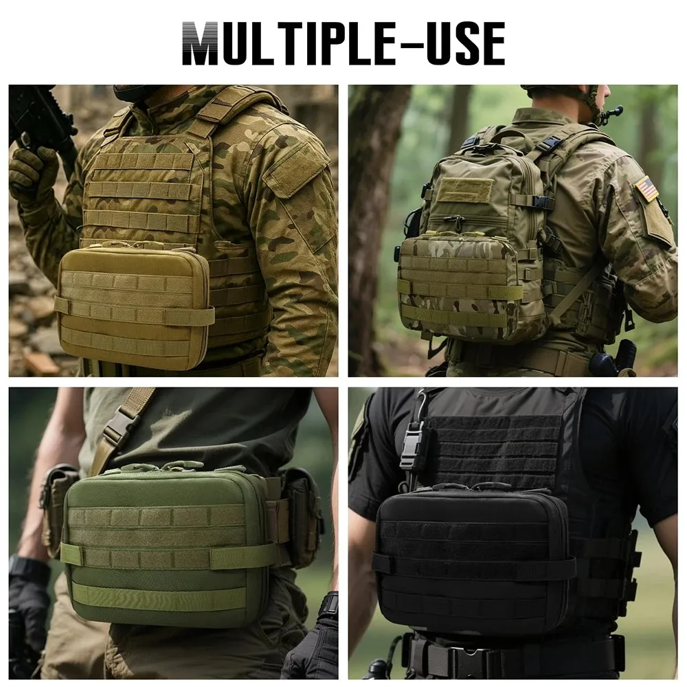 Tactical MOLLE Multi-Function Management Bag EDC Medical Kit Attachment Small Gear Tool Organizer for Hiking, Hunting, Fishing a