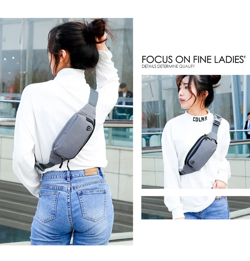 Nylon Waterproof Fanny Waist Bag Pack For Men Women Belt Pouch Male Belly Banana Ladies Bum Hip Kangaroo Sports Running Waistbag