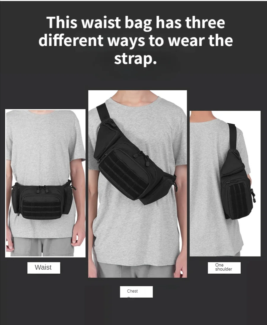 Outdoor Hiking  Waist Bag Running Sports Functional Bag Cycling Bag Bum Bag Multi-functional Tool Shoulder Tactical Waist Pack