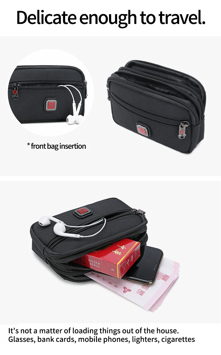 JANGEAR Crossbody Money Belt Waist Bag Horizontal Phone Pouch Large Fanny Pack Bum Hip Belt Bag For Phone Holder 4.7/6.5 INCH