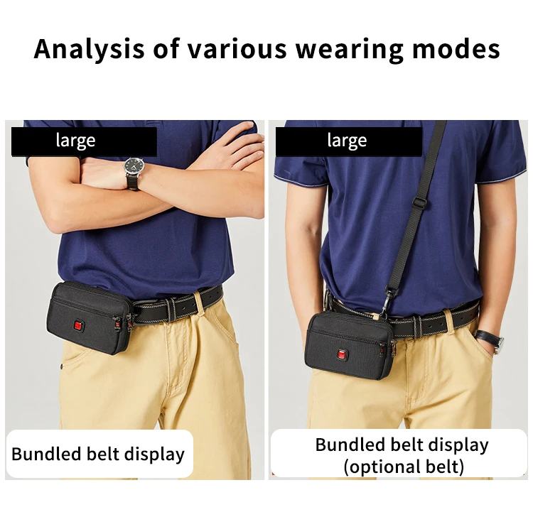 JANGEAR Crossbody Money Belt Waist Bag Horizontal Phone Pouch Large Fanny Pack Bum Hip Belt Bag For Phone Holder 4.7/6.5 INCH