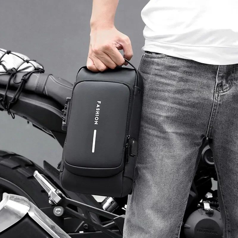 Men Multifunction Anti Theft USB Shoulder Bag Man Crossbody Cross Body Travel Sling Chest Bags Pack Messenger Pack