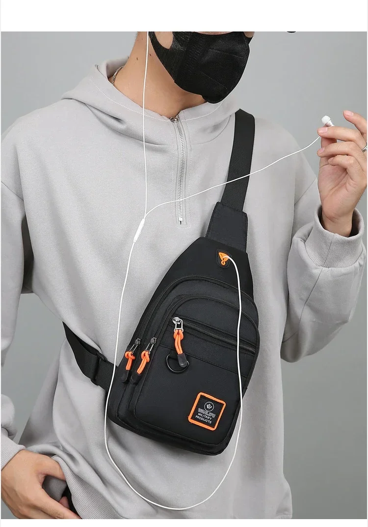 Men Multifunction Anti Theft USB Shoulder Bag Man Crossbody Cross Body Travel Sling Chest Bags Pack Messenger Pack