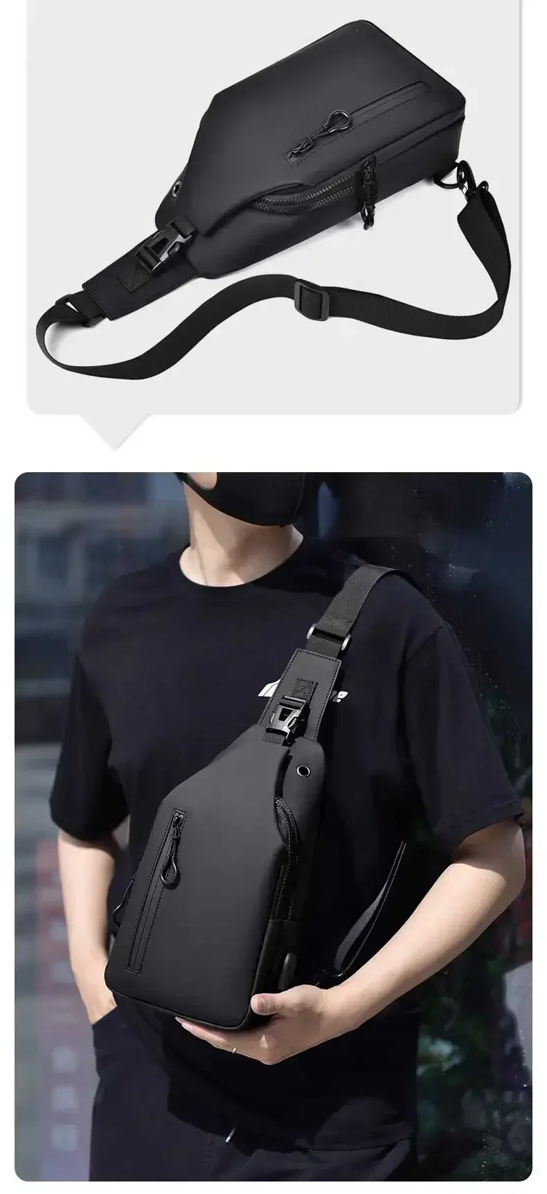 Men Multifunction Anti Theft USB Shoulder Bag Man Crossbody Cross Body Travel Sling Chest Bags Pack Messenger Pack