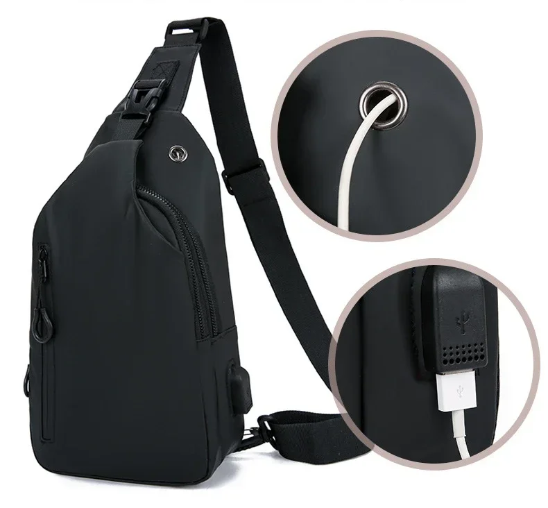 Men Multifunction Anti Theft USB Shoulder Bag Man Crossbody Cross Body Travel Sling Chest Bags Pack Messenger Pack