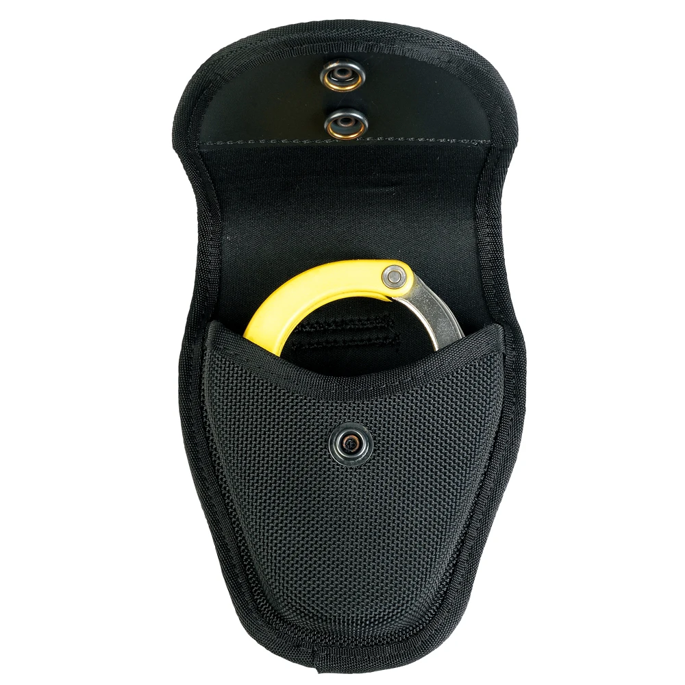 Handcuff Pouch Cop Sheriff Police Law Enforcement Military Standard Handcuff Holder with Secure Snap Closure(1680D Black Nylon