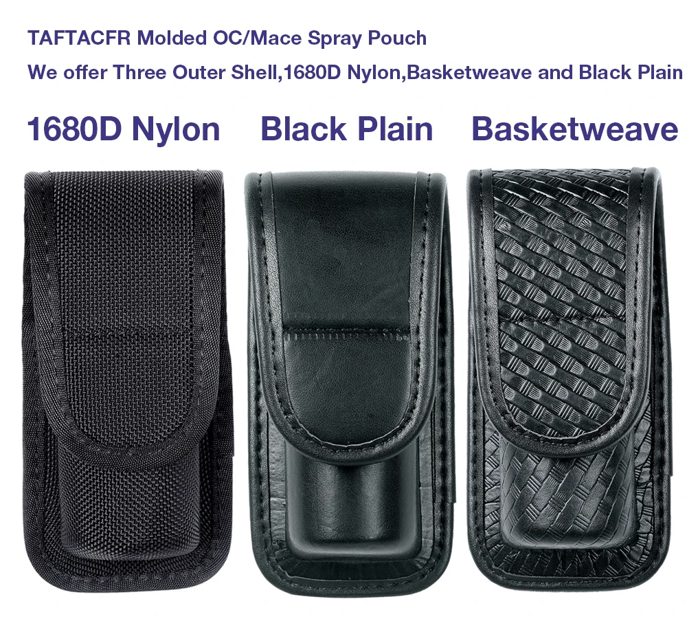 Molded OC/Mace Spray Pouch, Top Flap Pepper Spray Holster for MK3 OC/Mace Pepper Spray Black Pouch Hidden Snap