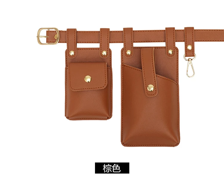 Luxury Designer Men Belt Bags Women Phone Bag High Quality Soft PU Leather Unisex Fanny Bag Waist Pack Men Bag With Key Buckle