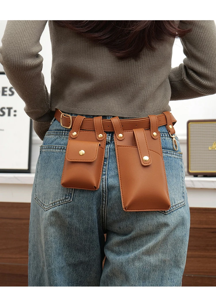Luxury Designer Men Belt Bags Women Phone Bag High Quality Soft PU Leather Unisex Fanny Bag Waist Pack Men Bag With Key Buckle