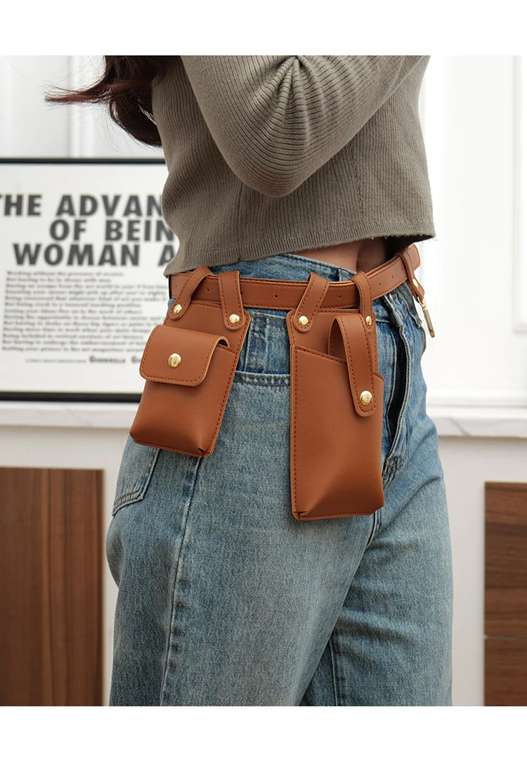Luxury Designer Men Belt Bags Women Phone Bag High Quality Soft PU Leather Unisex Fanny Bag Waist Pack Men Bag With Key Buckle