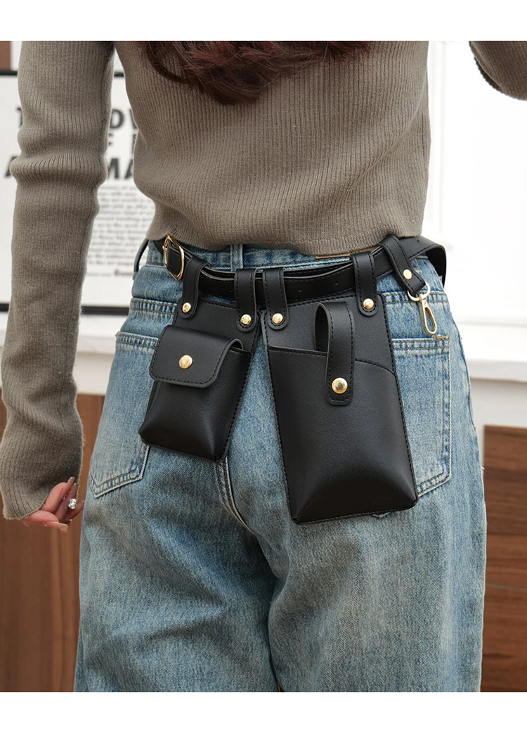 Luxury Designer Men Belt Bags Women Phone Bag High Quality Soft PU Leather Unisex Fanny Bag Waist Pack Men Bag With Key Buckle